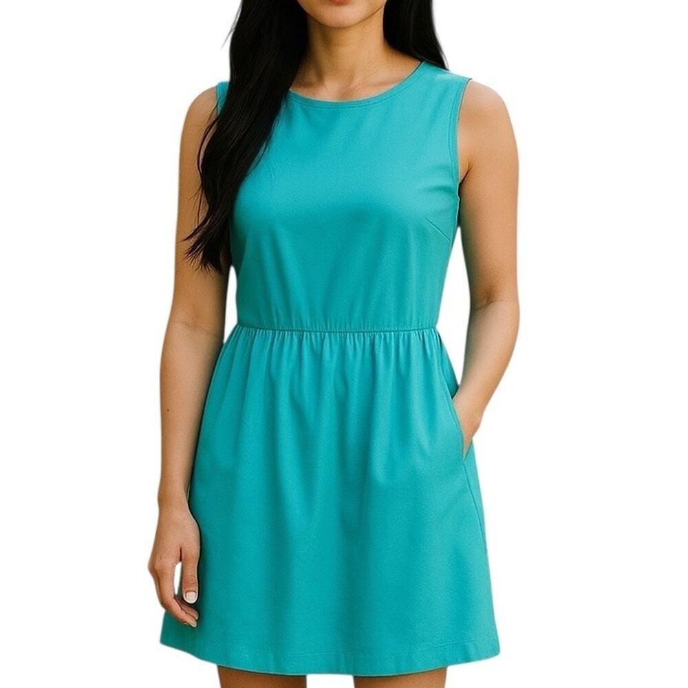 J. Crew Factory Aqua Sleeveless Sheath Dress NWT Size 4 with Pockets